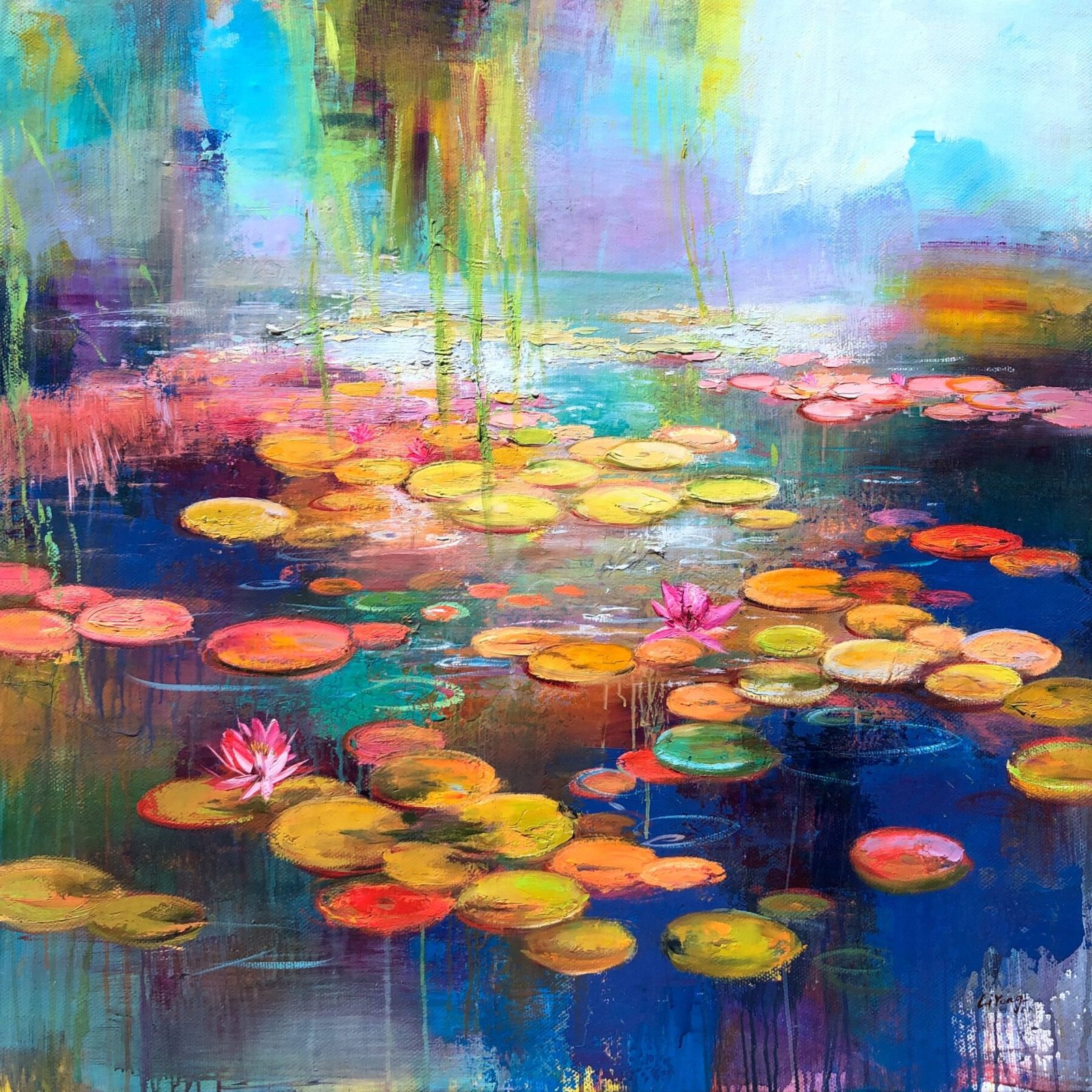 F0521 water lily pond 39x39 1