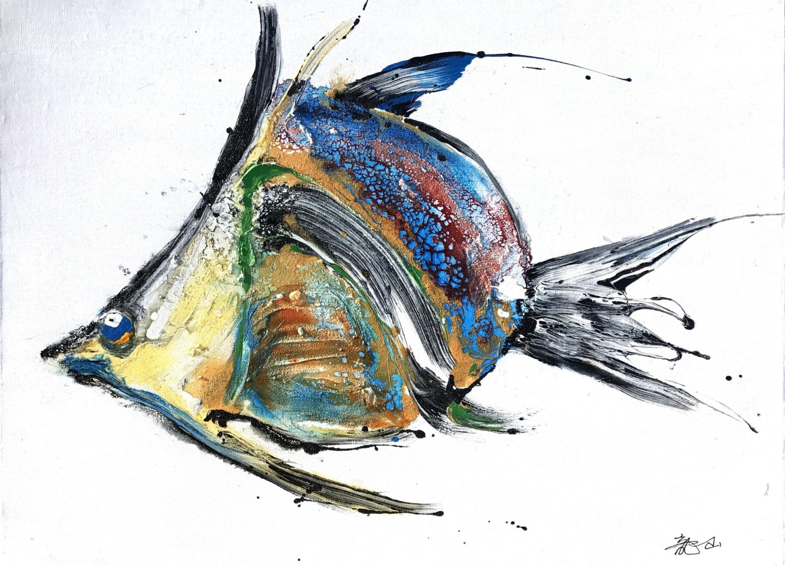 Qunce Zeng 765 Fish 35x47"