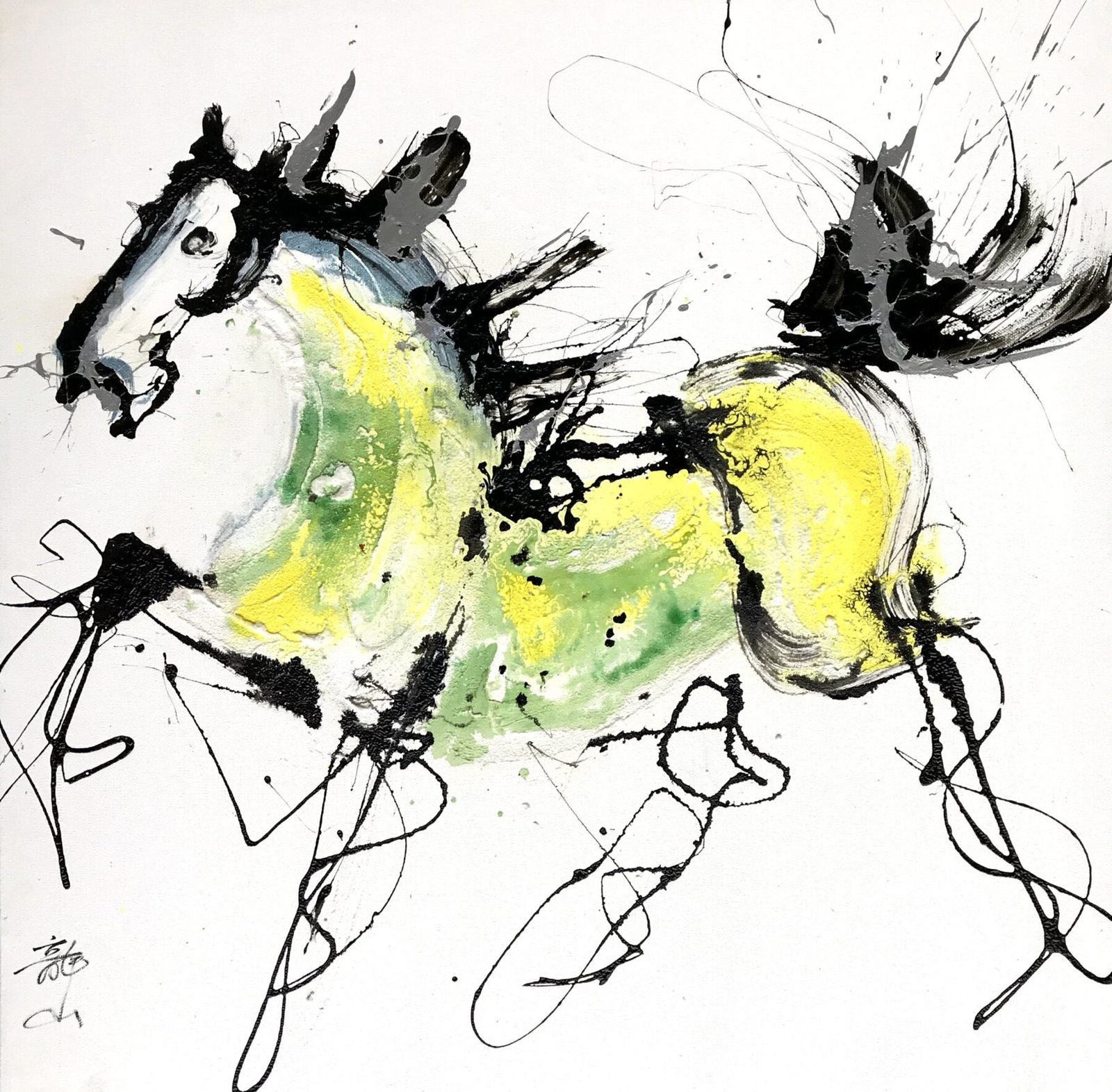 Qunce Zeng 790 Horse 39x39"