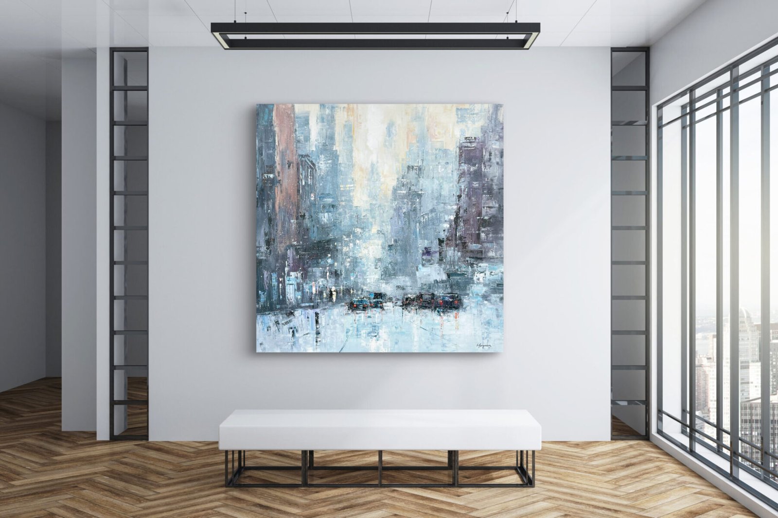 C052 (3) Cityscape 47x47" - Image 2
