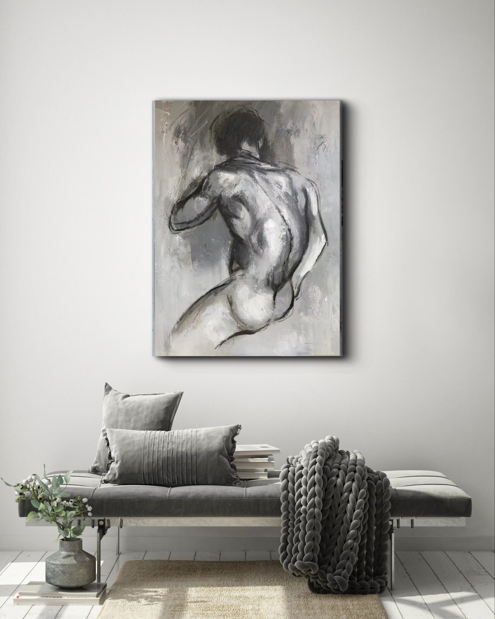 Haiquan 050  male nude 35x47” - Image 3