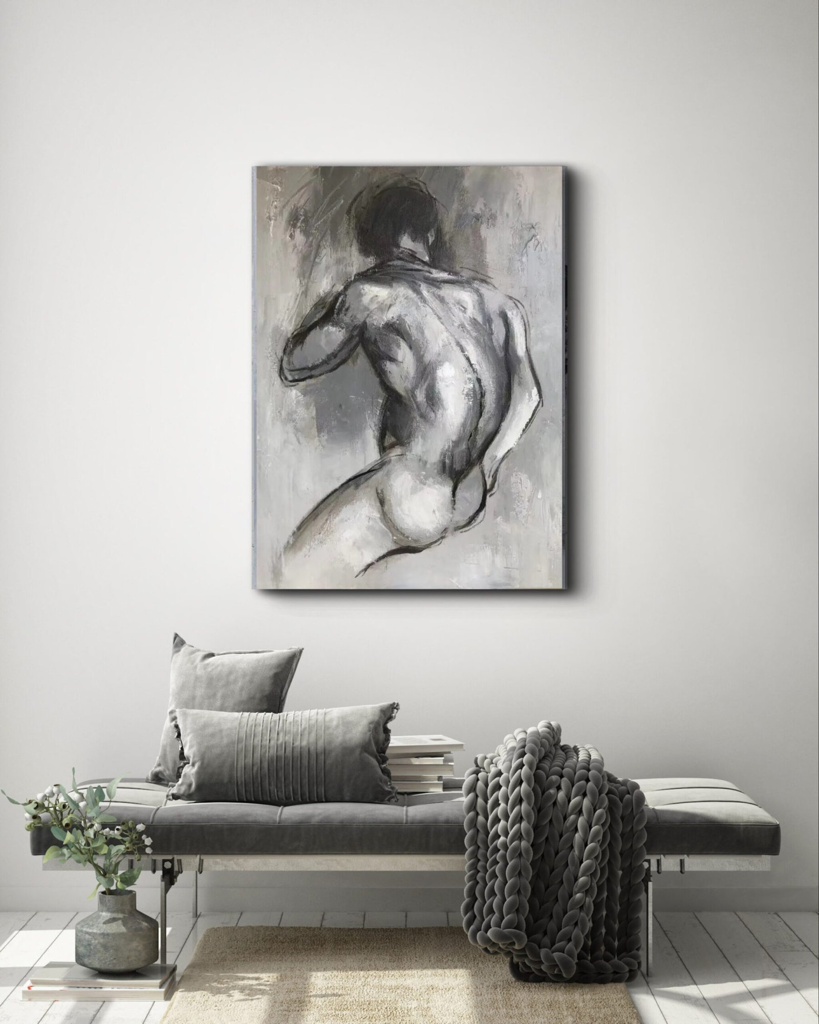 Haiquan 050  male nude 35x47” - Image 3