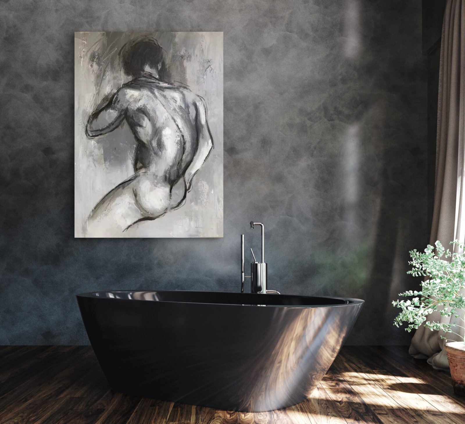 Haiquan 050  male nude 35x47”