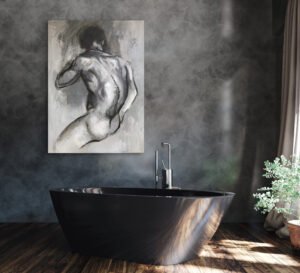 Haiquan 050  male nude 35x47”