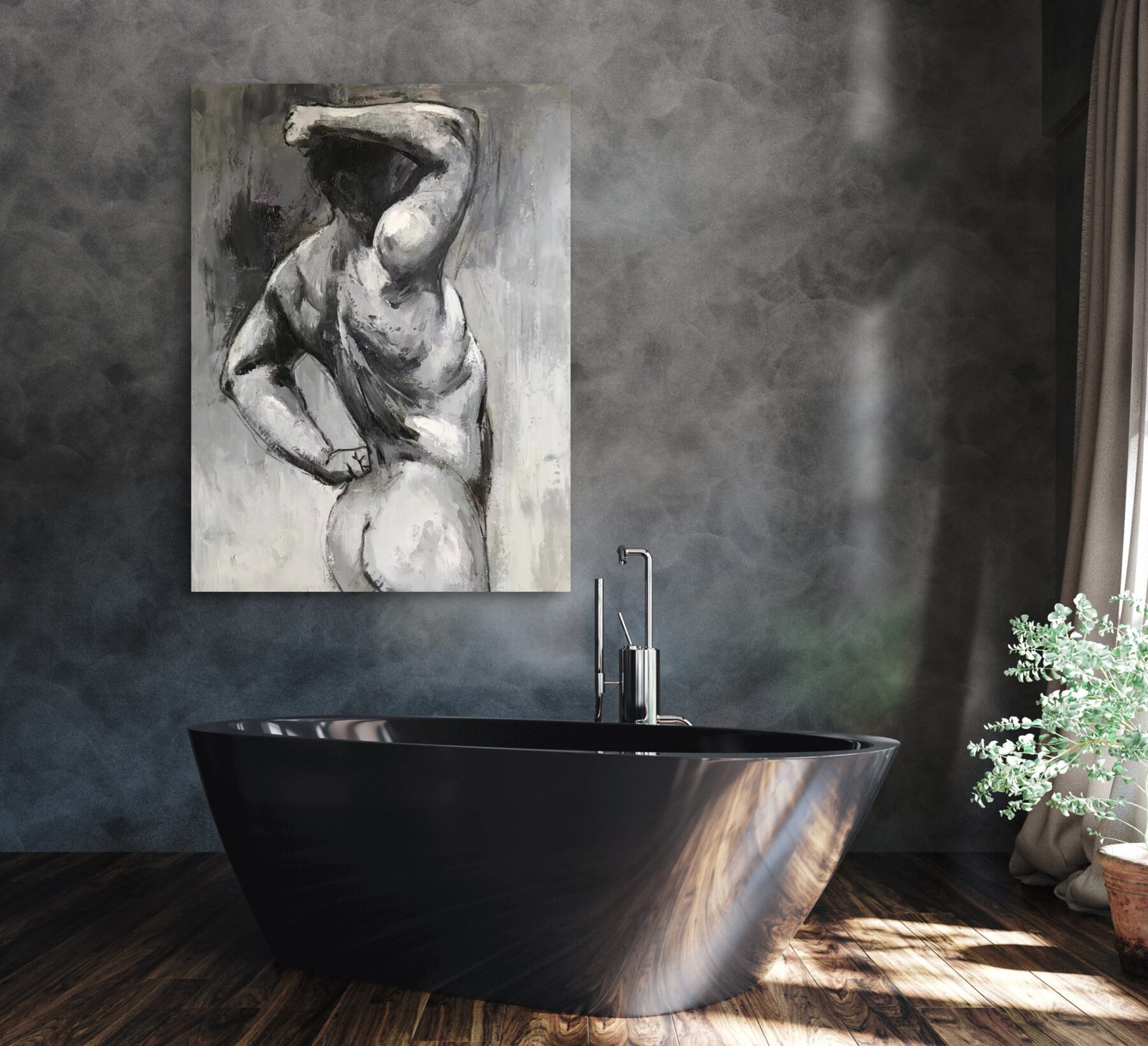 Haiquan 051 male nude 35x47" - Image 2